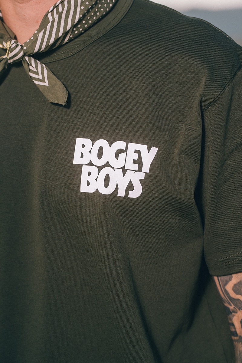 bogey boys holiday 2024 golf collection macklemore polo jacket cardigan sweater hat pants t shirt towel hoodie pattern green navy blue brown white