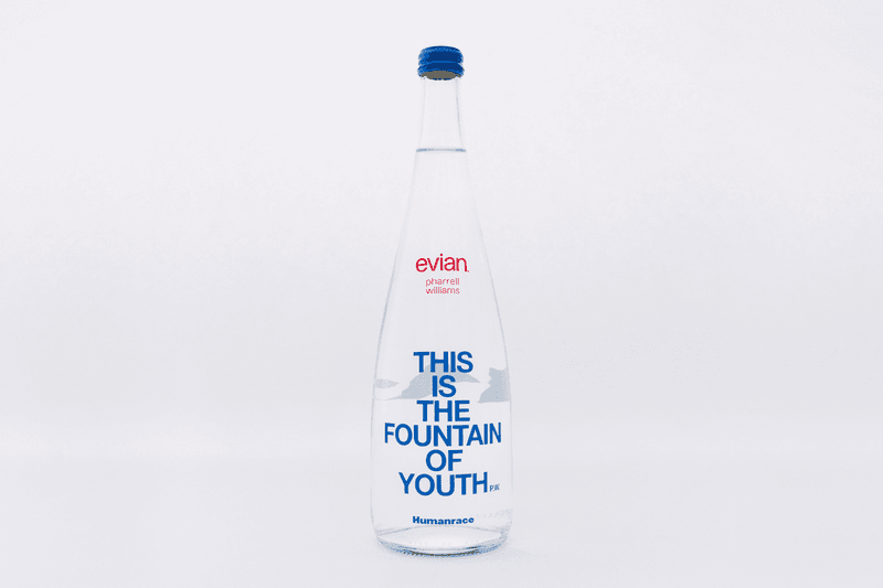 Interview with Pharrell Williams Discussing His Journey, Collaboration with Evian, Failure, and Life On Other Planets limited edition bottles