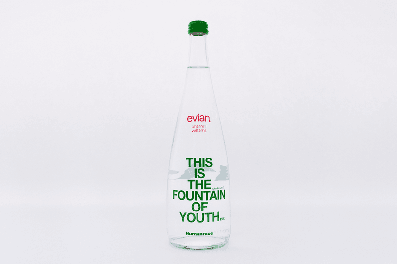Interview with Pharrell Williams Discussing His Journey, Collaboration with Evian, Failure, and Life On Other Planets limited edition bottles