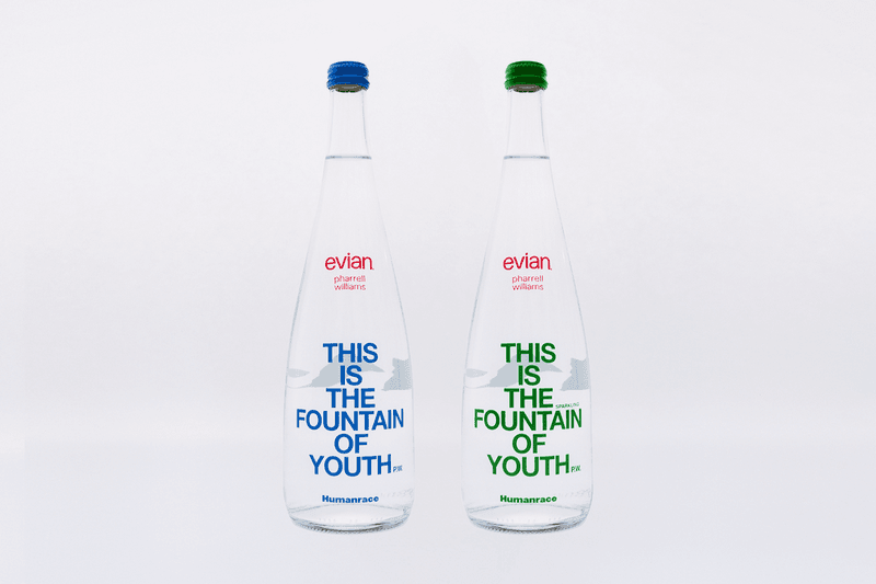Interview with Pharrell Williams Discussing His Journey, Collaboration with Evian, Failure, and Life On Other Planets limited edition bottles