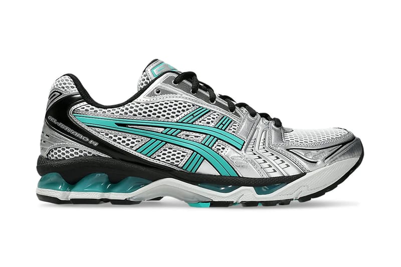 Поверхности ASICS GEL-Kayano 14 цвета «Серебро/Бирюза»