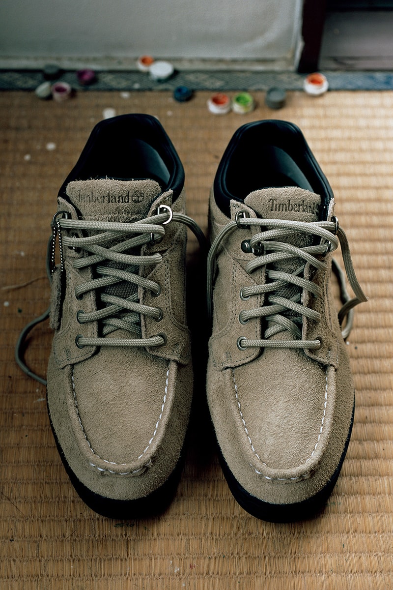 Timberland x thisisneverthat Heritage Moc Toe GTX Mid "Desert"  TNT Heritage Quarter Zip Sweatshirt blue grey Collaboration Drop 2 Info