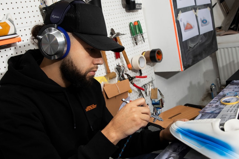 dyson ontrac atelier london covent garden sneaker school customization headphones footwear pop-up workshop december 2024 neal street 