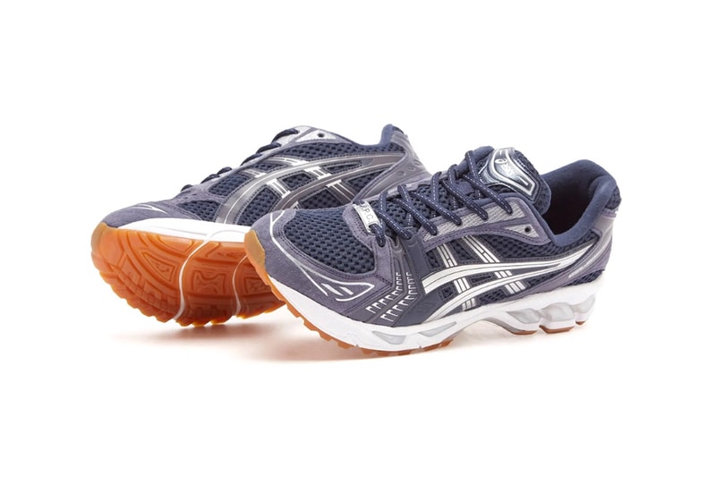 First Look at the A.P.C. x ASICS GEL-KAYANO 14 "White" tiger stripes gel pods sneakers collaboration 1203A727-100