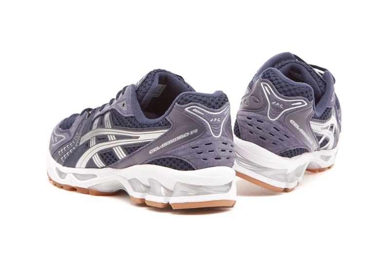 First Look at the A.P.C. x ASICS GEL-KAYANO 14 "White" tiger stripes gel pods sneakers collaboration 1203A727-100
