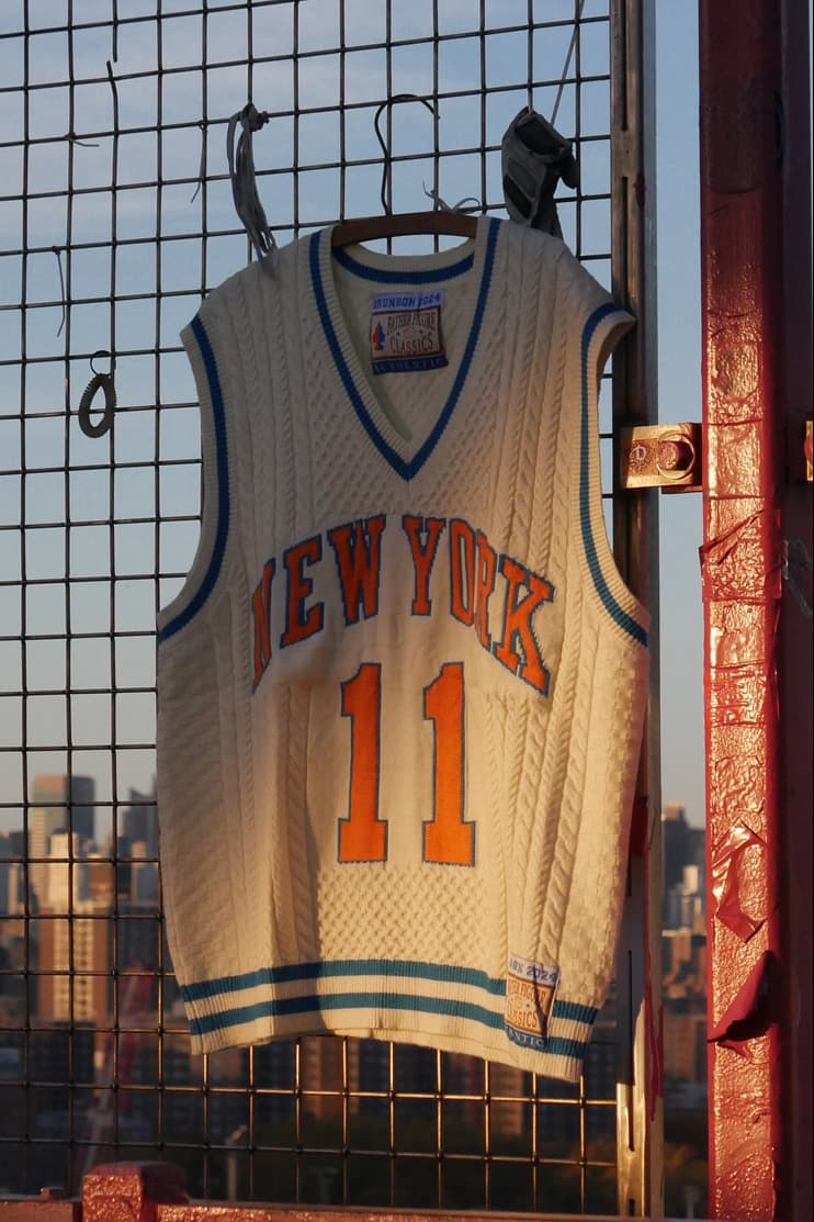 Father Figure Flexes Its Hometown Pride With Knit Knicks Jerseys release info price drop flip new york city brooklyn nyc popup market	