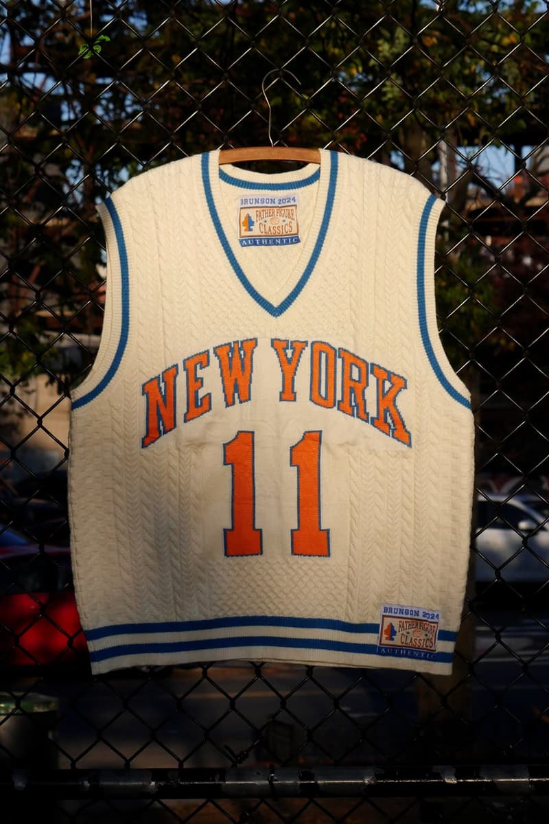 Father Figure Flexes Its Hometown Pride With Knit Knicks Jerseys release info price drop flip new york city brooklyn nyc popup market	