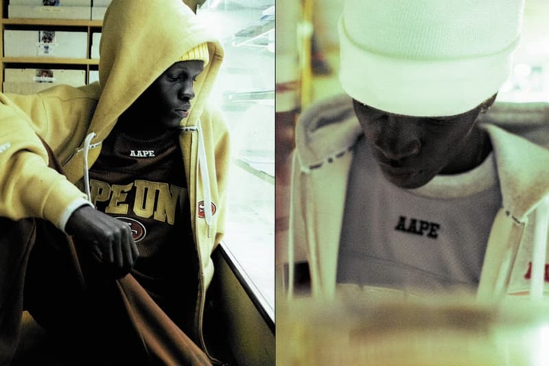 AAPE × Капсульная коллекция НФЛ Полная версия Лас-Вегас Рейдерс Грин Бэй Пэкерс Нью-Ингленд Пэтриотс Сан-Франциско 49ers