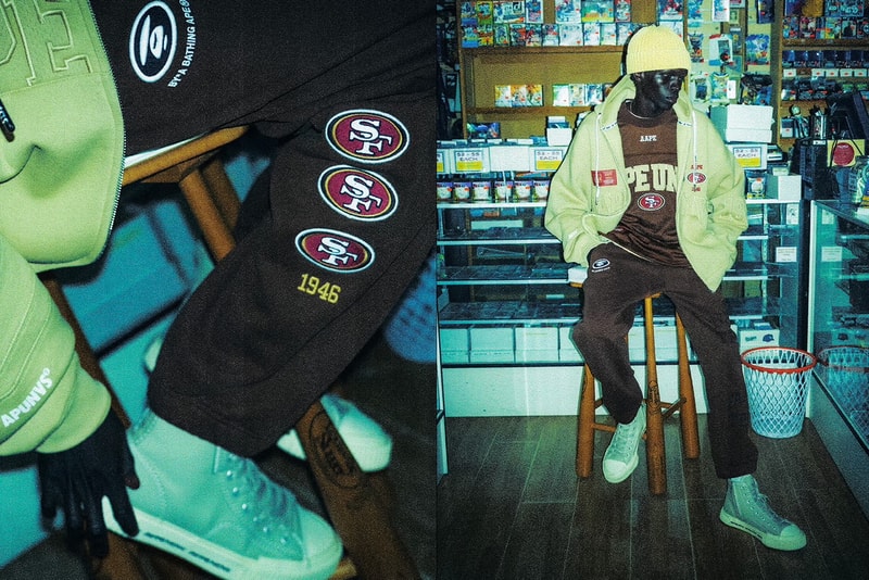 AAPE × NFL Capsule Collection Full Look Las Vegas Raiders Green Bay Packers New England Patriots San Francisco 49ers