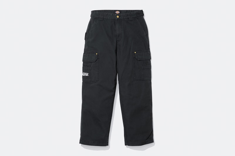 Supreme x Dickies Fall 2024 Collaboration Hooded Leather Work Jacket, Hooded Work Jacket, L/S Polo, L/S Top, Hooded Sweatshirt, Flannel Lined Overall and Flannel Lined Cargo Pant