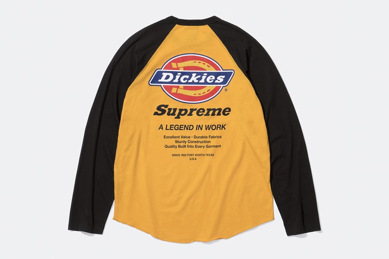 Supreme x Dickies Fall 2024 Collaboration Hooded Leather Work Jacket, Hooded Work Jacket, L/S Polo, L/S Top, Hooded Sweatshirt, Flannel Lined Overall and Flannel Lined Cargo Pant