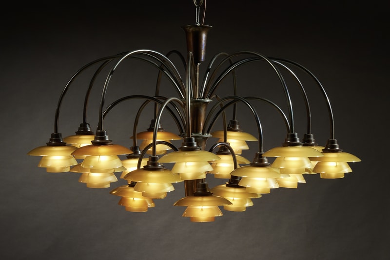 Sotheby's Important Design Sale Rare Louis Poulsen Lamps Designed By Poul Henningsen PH Spiral Pendant ”The House of The Day After Tomorrow" Artichoke Pendant  PH 2/2 Piano Lamp Highlights