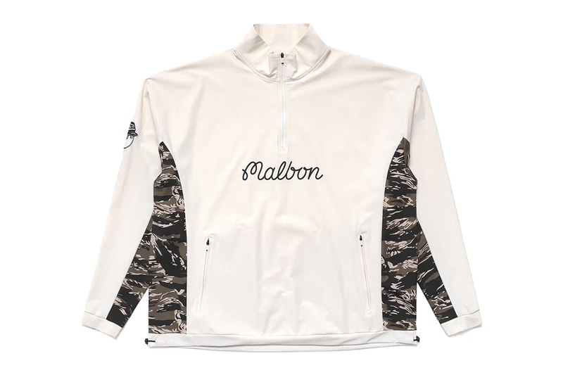 malbon undefeated golf collaboration collection price information release date camo pattern black white logo buckets tally marks polo jacket windbreaker hat bag towel mock neck t shirt vest pants
