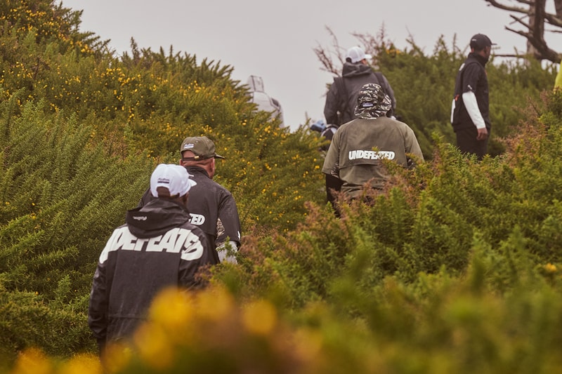 malbon undefeated golf collaboration collection price information release date camo pattern black white logo buckets tally marks polo jacket windbreaker hat bag towel mock neck t shirt vest pants