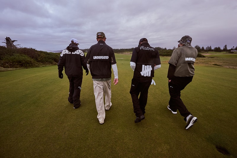 malbon undefeated golf collaboration collection price information release date camo pattern black white logo buckets tally marks polo jacket windbreaker hat bag towel mock neck t shirt vest pants