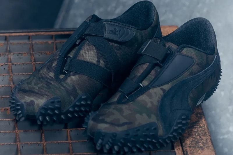 The PUMA Mostro Goes Camouflage in New Colorway  release info sneaker asap rocky rihanna spike strap release info camo colorway