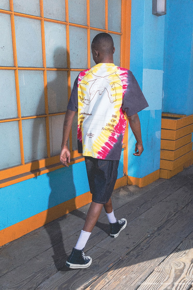 The Hundreds Catches 'Em All in New Pokémon Capsule Pikachu, Charizard, Meowth, Psyduck, Eevee and Mew. graphic second collab cut Togepi  and sew cardigan Team Rocket Ash Ketchum