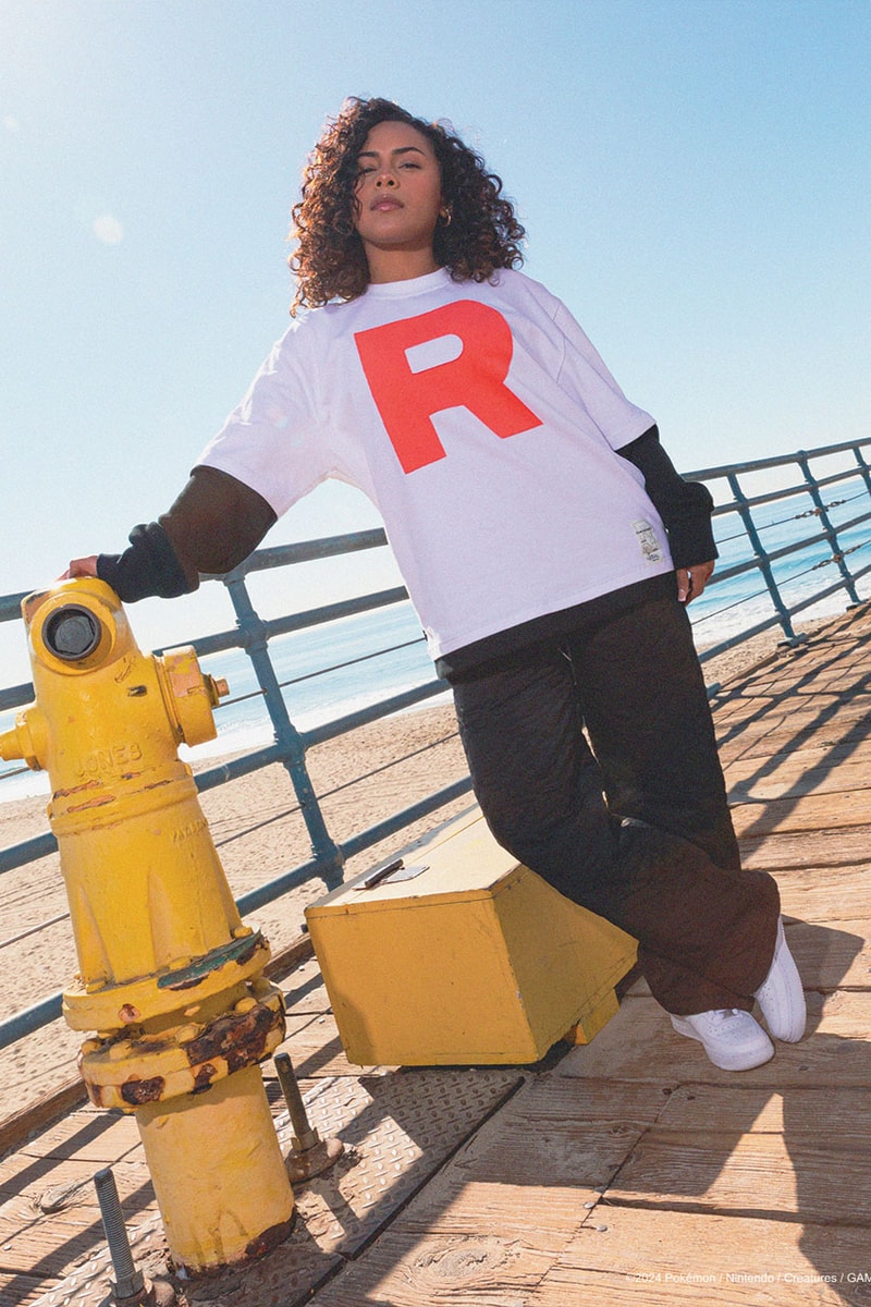 The Hundreds Catches 'Em All in New Pokémon Capsule Pikachu, Charizard, Meowth, Psyduck, Eevee and Mew. graphic second collab cut Togepi  and sew cardigan Team Rocket Ash Ketchum