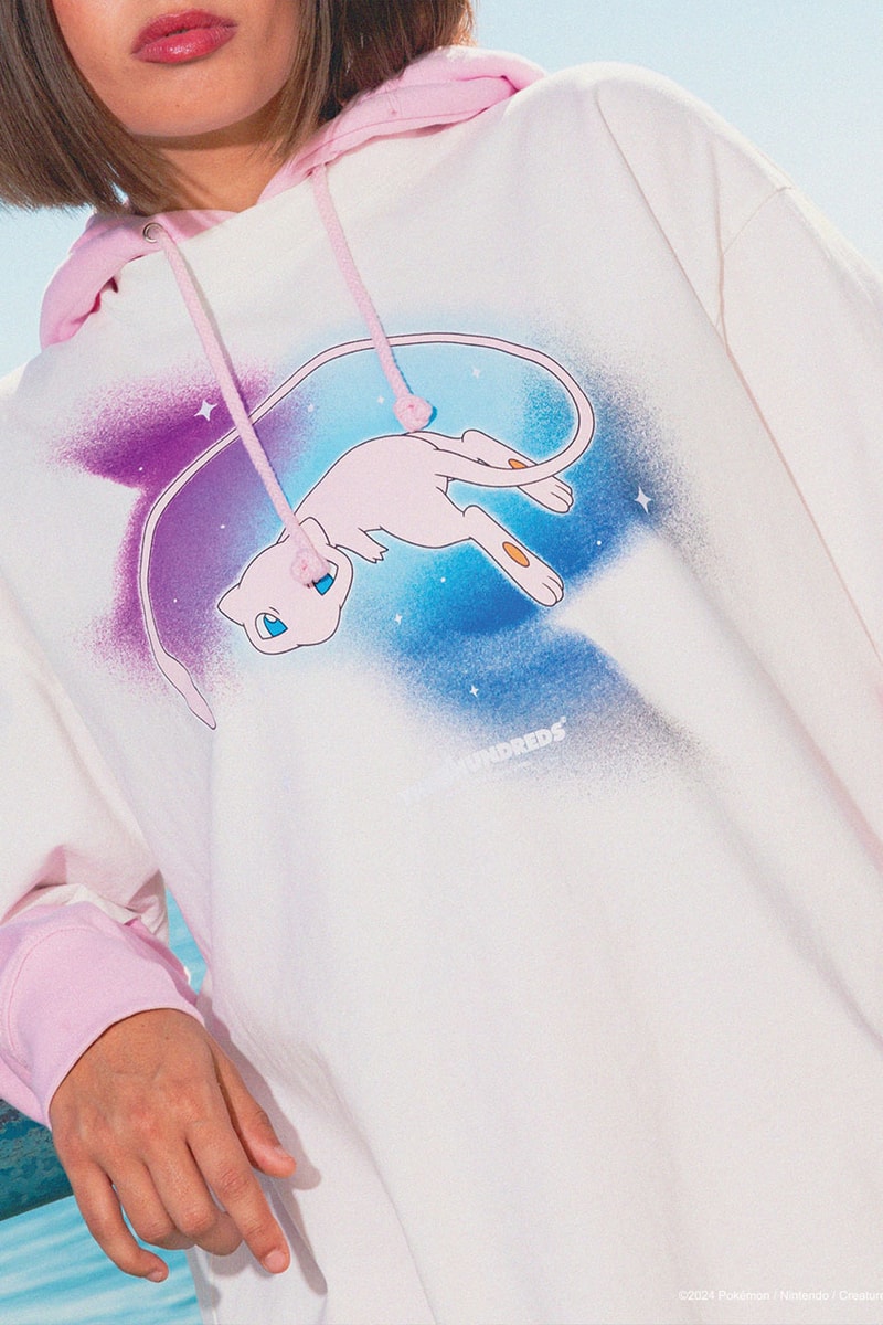 The Hundreds Catches 'Em All in New Pokémon Capsule Pikachu, Charizard, Meowth, Psyduck, Eevee and Mew. graphic second collab cut Togepi  and sew cardigan Team Rocket Ash Ketchum