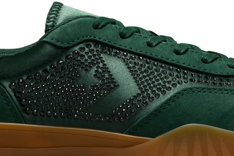 Swarovski x Converse Run Star Trainer "Deep Emerald" A11168C-300 bedazzled gems holiday release 