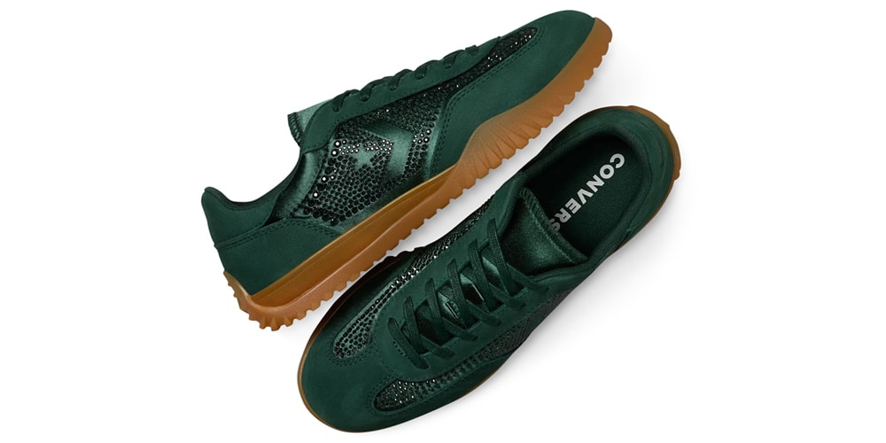 Swarovski Links up With Converse for a Pair of Bedazzled Run Star Trainers in "Deep Emerald"