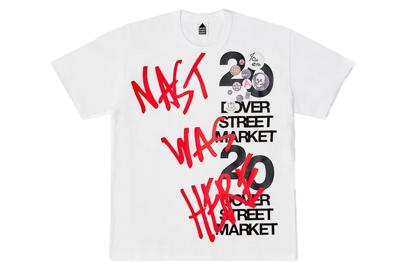 Dover Street Market Celebrates 20 Years With Customized T-Shirts and Totes asap nast bao bape bottega veneta brain dead cactus plant flea market clot chrome hearts craig green cav empt cecilie bahnsen denim tears karl jjjjound jordan fka twigs erl our legacy palace nike kim jones kiko kostadinov sacai simone rocha verdy wales bonner stone island stussy