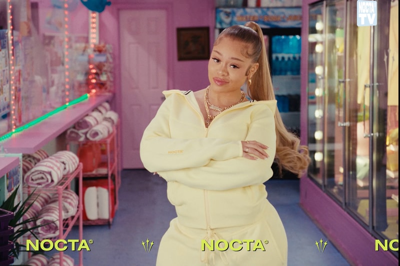 Latto and Sha'Carri Richardson Rep NOCTA's New Tech Fleece Collection release info love you forever air force 1 af1 lyf big mama market salon release info drop price shacarri 