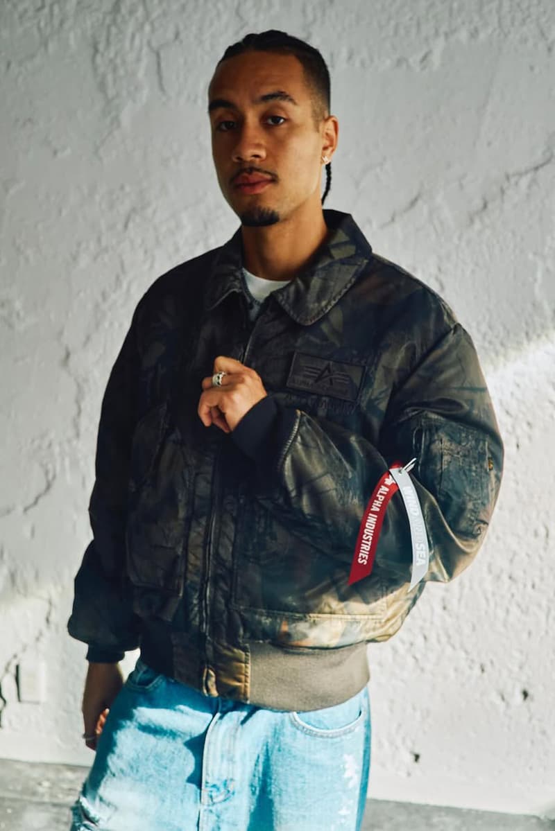 WIND AND SEA x Alpha Industries Reveal New Camo-Covered Capsule release info price pants jacket denim collaboration 