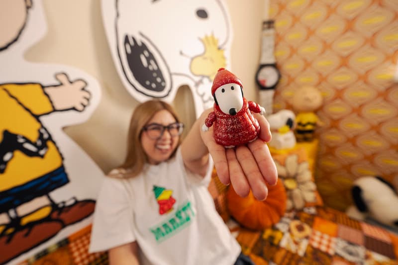 Snoopy Rocks a Puffer for the Market x Peanuts Holiday Capsule release info collab collection drop