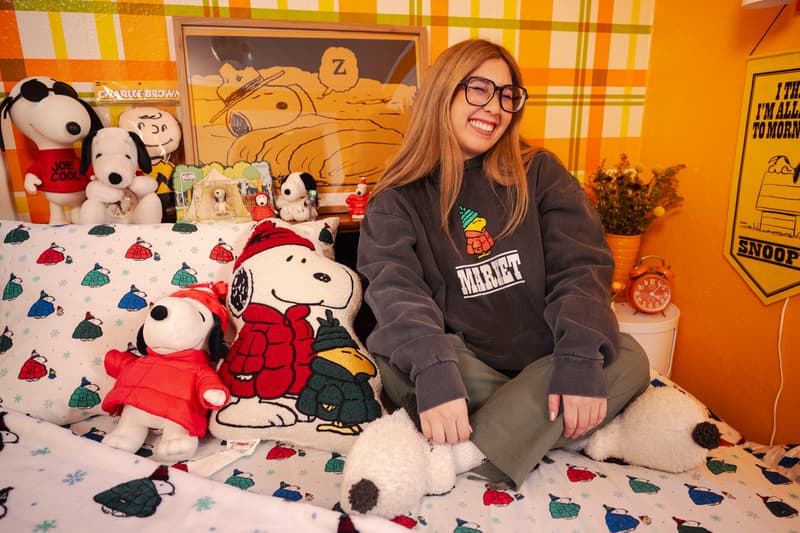 Snoopy Rocks a Puffer for the Market x Peanuts Holiday Capsule release info collab collection drop