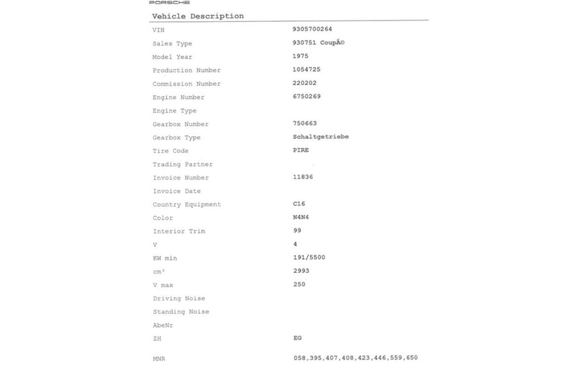 RHD Porsche 911 Turbo Collins Auction Info
