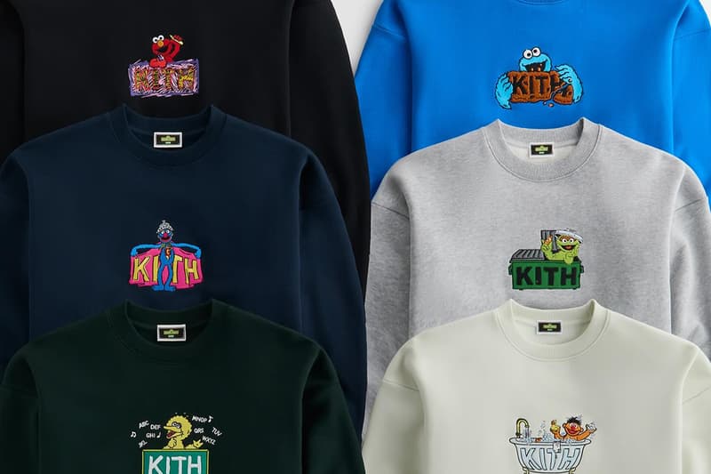 Kith x 'Sesame Street' first-ever Collaboration Release Info debut collab elmo big bird cookie monster ernie oscar the grouch bert kermit the frog rosita grover abby cadabby count von count grover