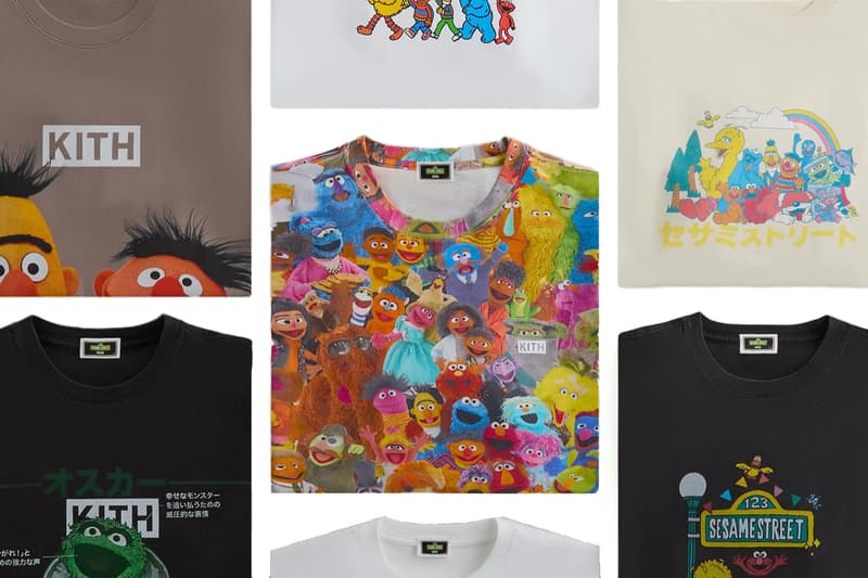 Kith x 'Sesame Street' first-ever Collaboration Release Info debut collab elmo big bird cookie monster ernie oscar the grouch bert kermit the frog rosita grover abby cadabby count von count grover