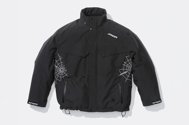 Supreme x Spyder Fall 2024 Collaboration release info Technical Jacket, Sweater, Hooded Sweatshirt, Sweatpant, New Era®, Beanie, Balaclava, Gloves, Socks and Zippo winter essentials cozy lookbooks ski wear winter sports snowboarding mountain sports gore-tex windstopper