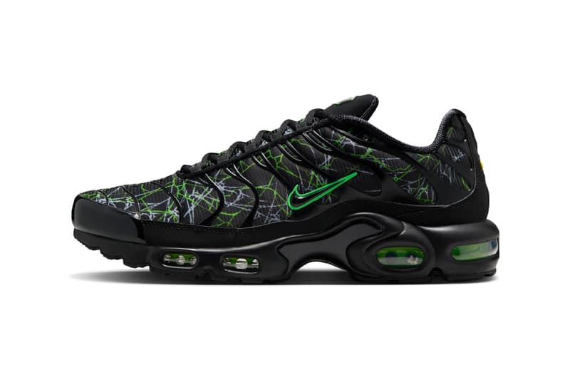 Official Look at the Nike Air Max Plus "Black/Green Strike" IB3075-001 Black/Wolf Grey-Green Strike swoosh nike technical shoe tuned air