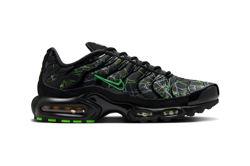 Official Look at the Nike Air Max Plus "Black/Green Strike" IB3075-001 Black/Wolf Grey-Green Strike swoosh nike technical shoe tuned air