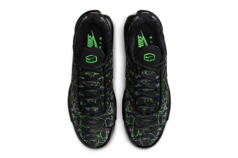 Official Look at the Nike Air Max Plus "Black/Green Strike" IB3075-001 Black/Wolf Grey-Green Strike swoosh nike technical shoe tuned air