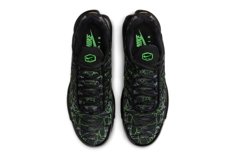 Official Look at the Nike Air Max Plus "Black/Green Strike" IB3075-001 Black/Wolf Grey-Green Strike swoosh nike technical shoe tuned air