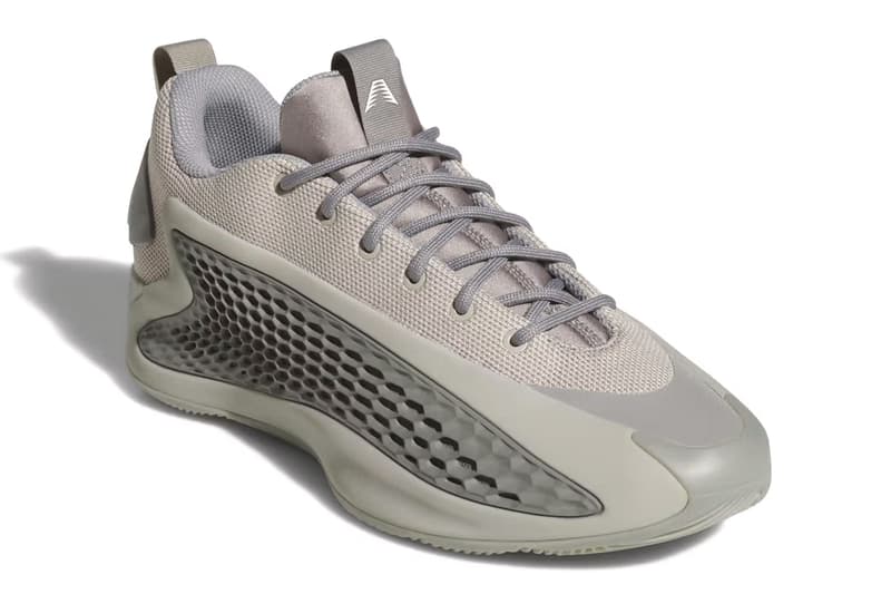 Official Look at the adidas AE1 Low "Metallic Grey" JS1775 Release Info Metallic Grey/DoveGrey-Footwear White anthony edwards basketball shoe three stripes minnesota timberwolves