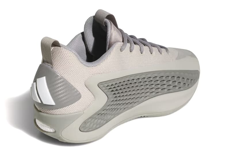 Official Look at the adidas AE1 Low "Metallic Grey" JS1775 Release Info Metallic Grey/DoveGrey-Footwear White anthony edwards basketball shoe three stripes minnesota timberwolves