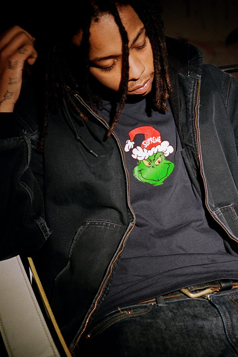 Supreme Grinch Tee Supreme Grinch Tee XXL Olive Green Confirmed Christmas T Shirt FW24  Limited