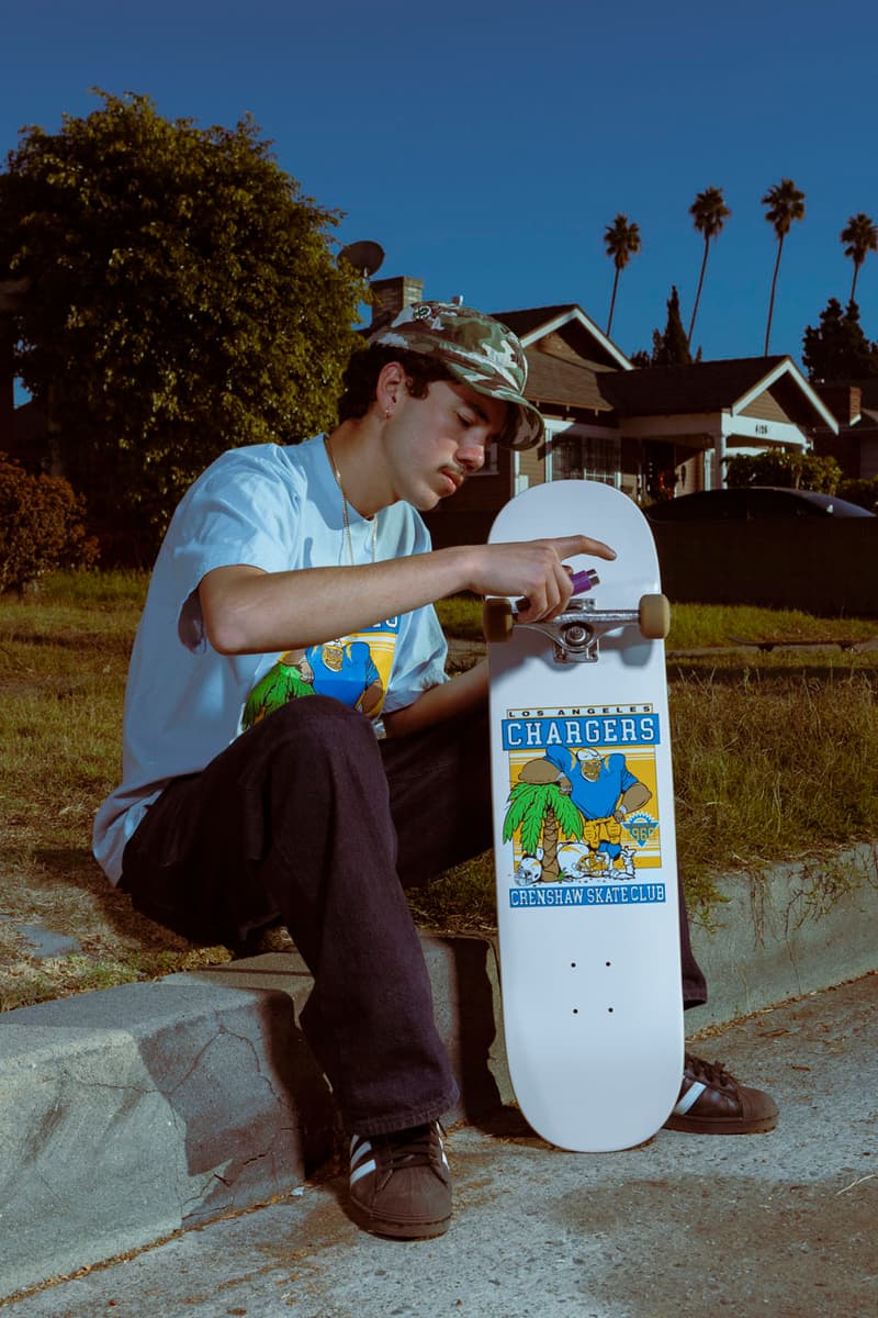 Crenshaw Skate Club x Los Angeles Chargers Run It Back collaboration collab