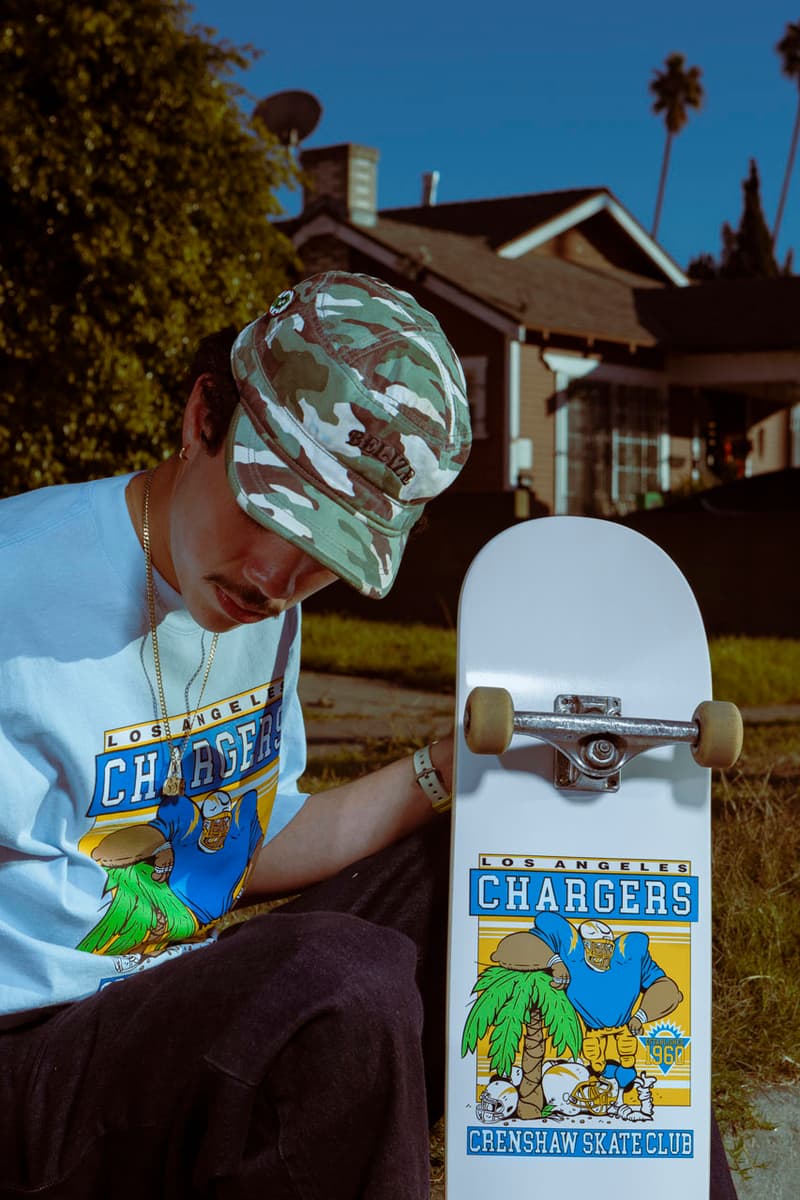 Crenshaw Skate Club x Los Angeles Chargers Run It Back collaboration collab