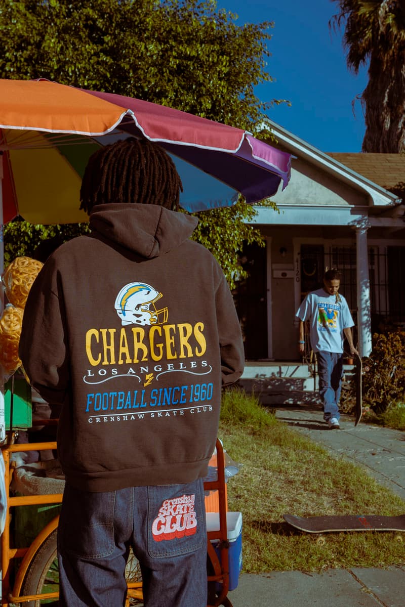 Crenshaw Skate Club x Los Angeles Chargers Run It Back collaboration collab