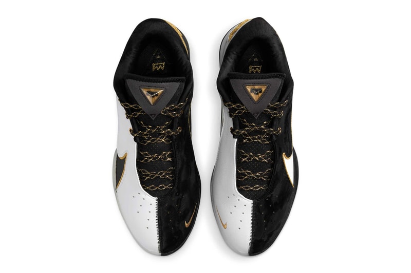 Nike LeBron 22 "Mogul" HV8454-100 Release Info lebron james swoosh basketball shoes black/White-Metallic Gold los angeles lakers bronny king james