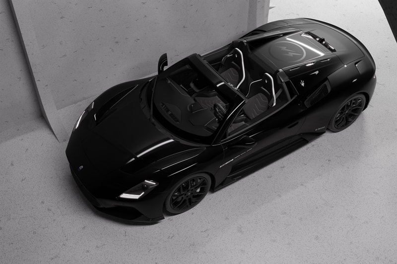 maserati hiroshi fujiwara mc20 cielo Fuoriserie By Series creatives collection exclusive fragment  “Bianco Audace” “Nero Essenza” lightening bolt tonneau cover trident customization service supercar 