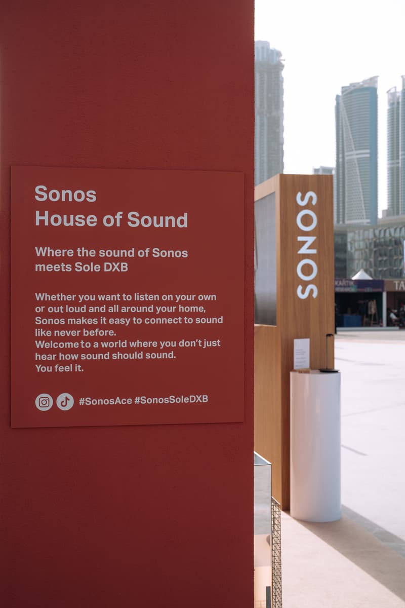 sonos house of sound sole dxb event pop-up ace roam tech products urban next dubai design district streetwear Lana Albeik and Basil Alhadi hub music dj 