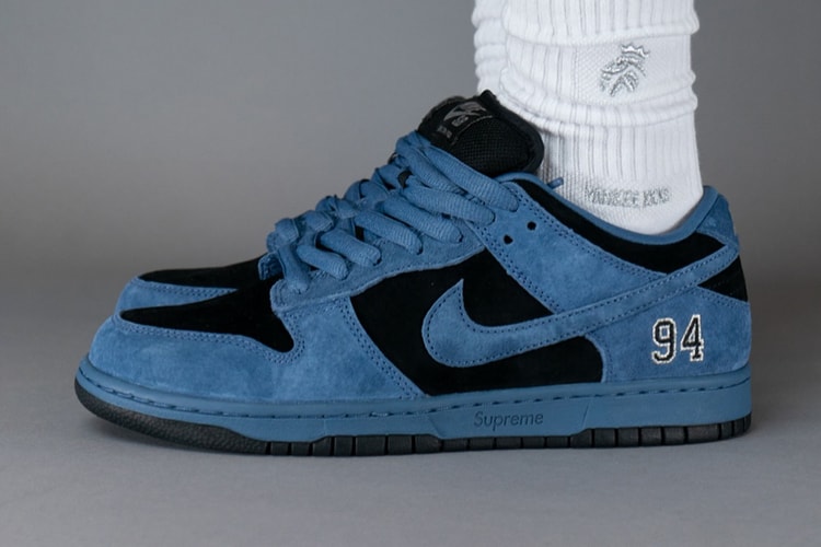 On-Foot Look at the Supreme x Nike SB Dunk Low "Ocean Fog"