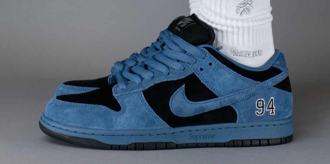 On-Foot Look at the Supreme x Nike SB Dunk Low "Ocean Fog"
