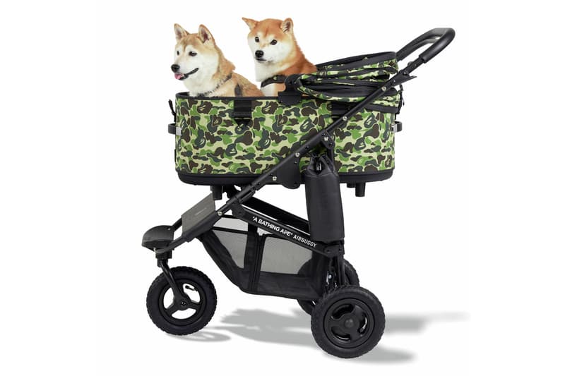 BAPE Teams up With AIRBUGGY This Christmas for New Pet Stroller reimagining bape iconic ABC camo pattern medium sized dogs pets breeds